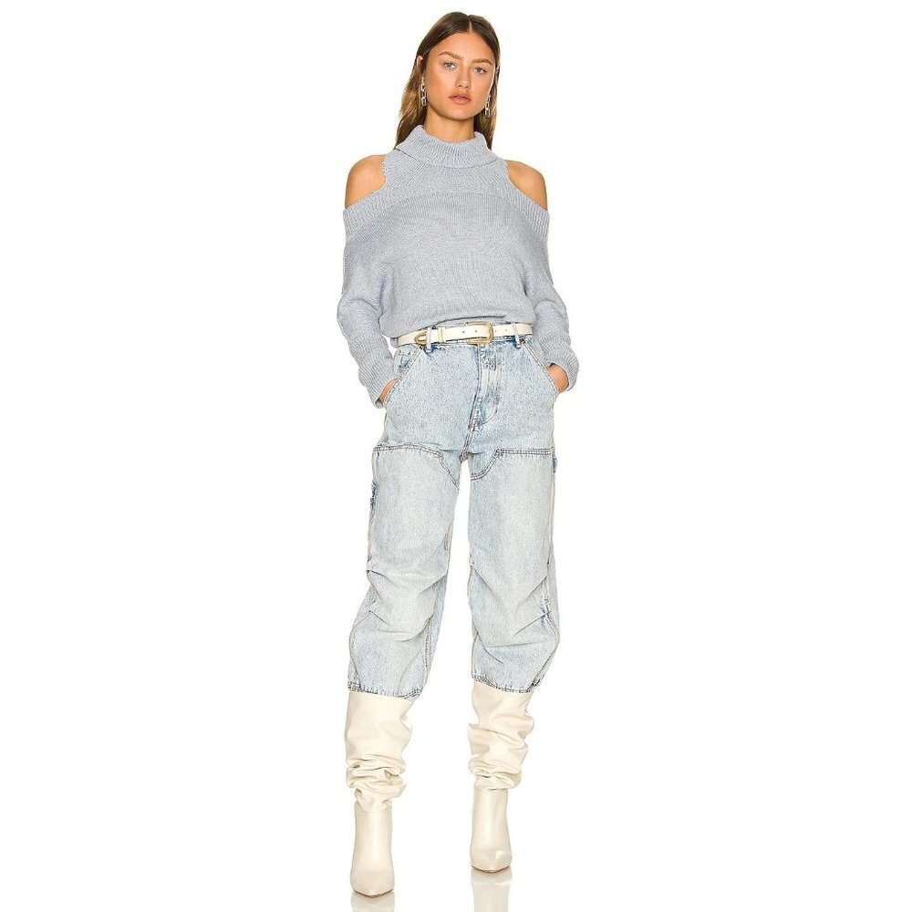 Lovers and Friends Anisa Turtleneck Sweater in Heather Grey XSmall New Knit Top